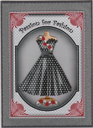 Red Black Dress Passion for Fashion 7x5in Fashion Topper by Susan Cummings