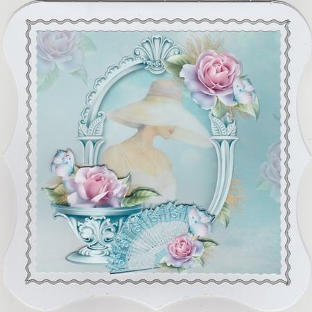 8x8 Sophisticated Lady with Frosted Roses by Susan Cummings