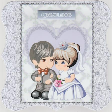 Cute Wedding Bride and Groom by Susan Cummings