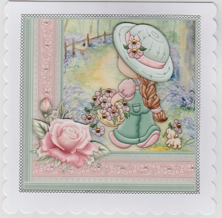 Izzy's Stroll 7.5 Card Topper & Decoupage by Susan Cummings