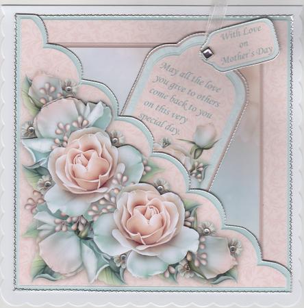 Square Scallop Pocket Pastel Roses 2 Mini Kit All Occasions by Susan Cummings