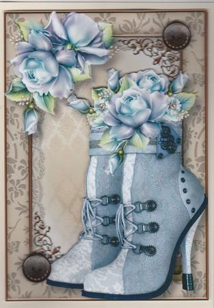 Steampunk Boots & Beautiful Blue Roses Mini Kit by Susan Cummings