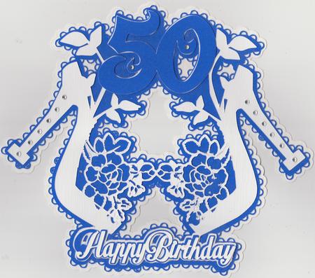 50th Flourished Shoes Card by Susan Cummings