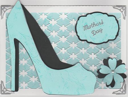 Lacy Card with Shoe and Flowers by Susan Cummings