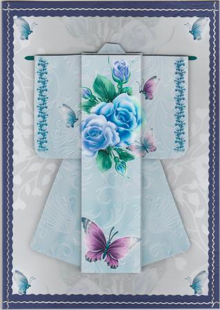 Fantasy Rose Kimono Card in Blue Mini Kit by Susan Cummings