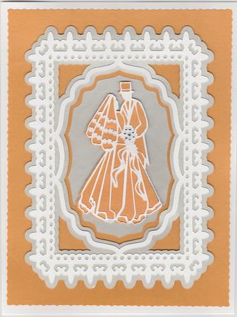 Wedding Peephole Card with Bride and Groom by Susan Cummings