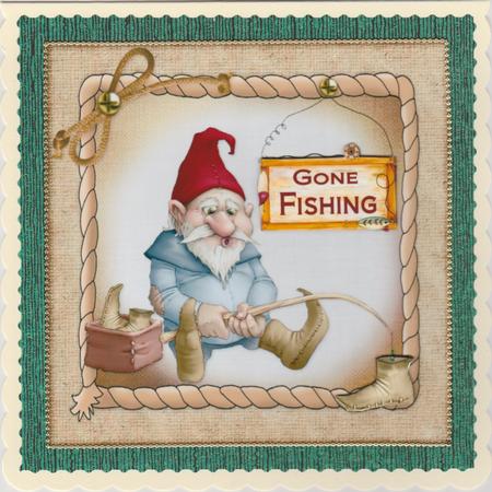 8x8 Fishing Gnome Mini Kit by Susan Cummings