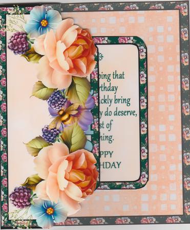 Fold Back Pop-up English Roses Birthday by Susan Cummings