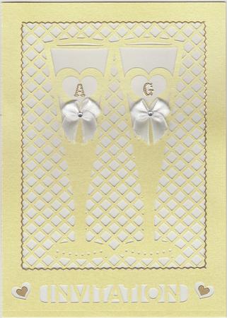 Wedding Invitation Civil Wine Glasses by Susan Cummings