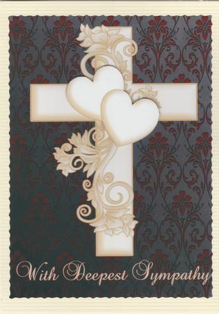 With Deepest Sympathy Cream Cross Quick Card with Insert by Susan Cummings