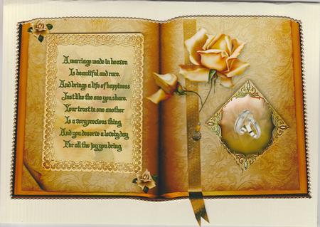 Wedding/anniversary Book with Poem and Decoupage by Susan Cummings