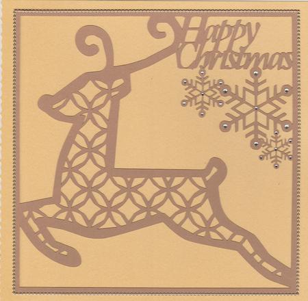 Reindeer Large Lattice Card Topper 6 - 8 Inches File by Susan Cummings