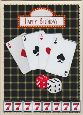 Casino Decoupage Card Front by Susan Cummings