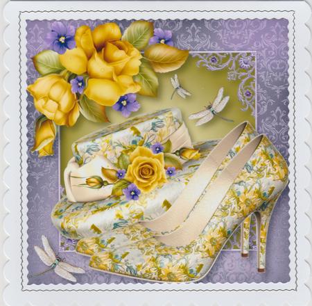 Head Over Heels Dragonfly Roses 8x8 Quick Topper by Susan Cummings