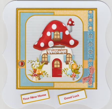 Toadstool House Card with Decoupage by Susan Cummings