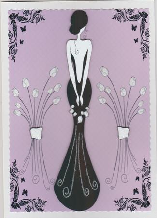 Simple Silhouette Bride - Purple & Pink by Susan Cummings
