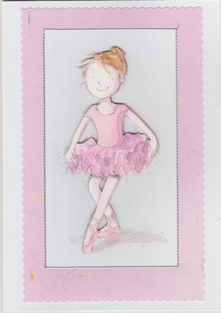 Pink Ballet Girl - Quick Card Craft Sheet by Susan Cummings
