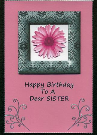 Pink Flower in Black Lace Frame - Sister by Susan Cummings