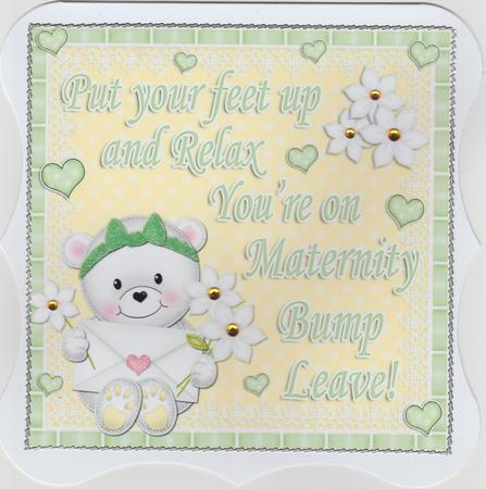 8 x 8 New Baby Maternity Leave Scalloped Corner Topper by Susan Cummings