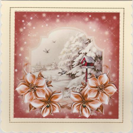 Birds Flying Home 7x7 Card with Decoupage by Susan Cummings