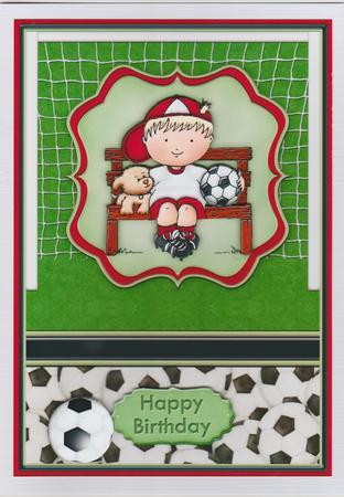 On the Bench Football Decoupage & Ages by Susan Cummings