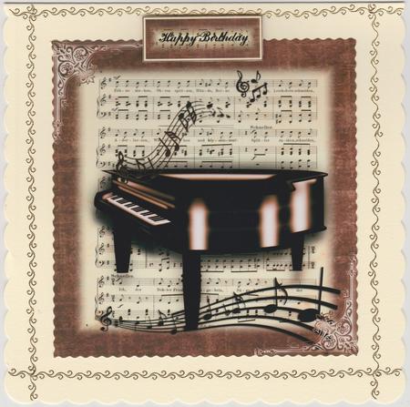 The Piano and Music Sheet Topper by Susan Cummings