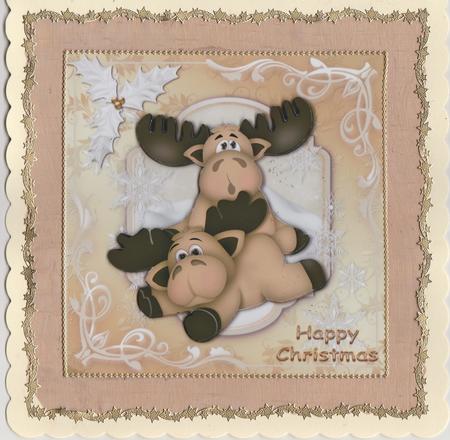 Falling in the Snow Gold Card Front by Susan Cummings