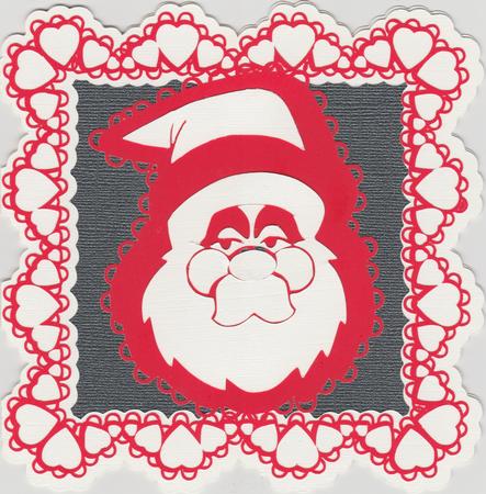 Santa Head Heart Card by Susan Cummings