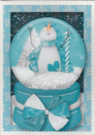 Happy Snowman Snow Globe A5 by Susan Cummings