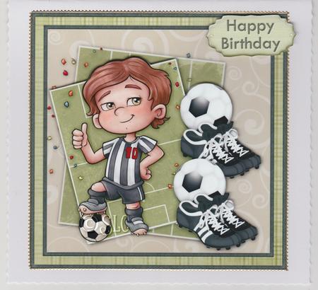 Soccer Star Black White Topper & Decoupage Football Fans by Susan Cummings