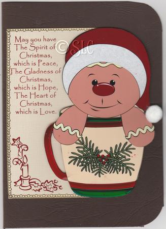 A Cup of Christmas Cheer Shaped Card Front by Susan Cummings