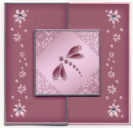 Dragonfly No-hole Fold Back Card by Susan Cummings