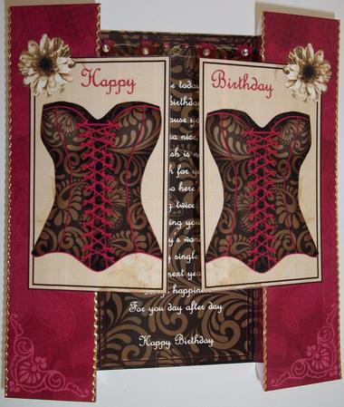Double Corsets Double Fold Back Card by Susan Cummings