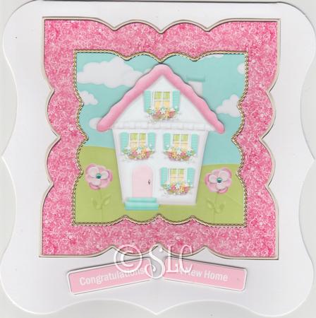 New Cottage Home 6x6 Card with Decoupage by Susan Cummings