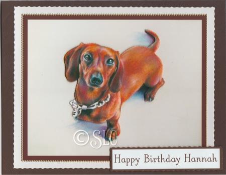 Sausage Dog Decoupage Pyramid Topper by Susan Cummings