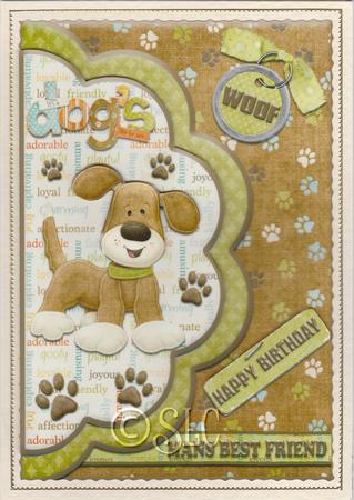 Double Scallop Envelope Card Front Mans Best Friend by Susan Cummings