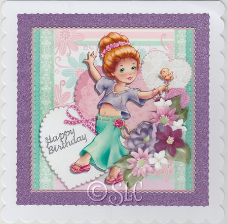 Springtime 7x7 Card with Decoupage by Susan Cummings