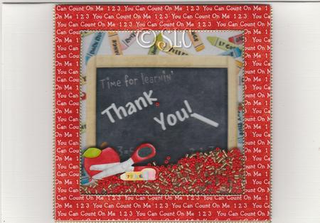 Thank You Teacher! Shaker/picture Frame Card by Susan Cummings