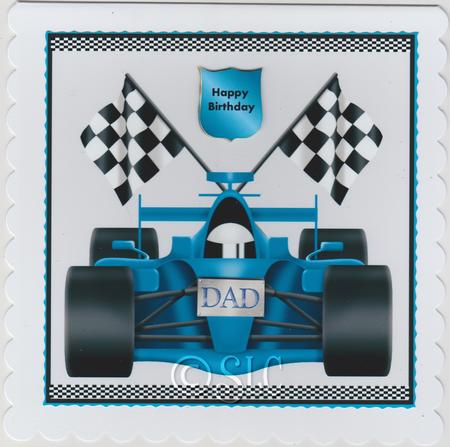 Racing Car Card by Susan Cummings