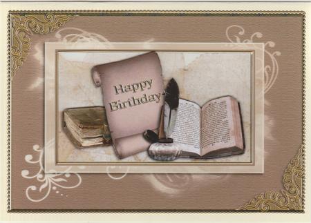 Old Books Birthday Card by Susan Cummings