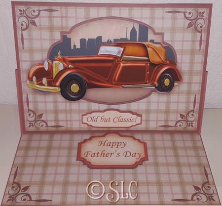 Vintage Copper Car Old But Classic! Easel Card Kit by Susan Cummings