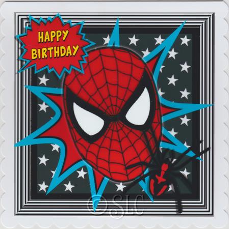 Spider Web Mask with Spider and Stars 8x8 by Susan Cummings