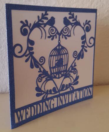 Wedding Set Heart And Bird Cage- Invitation File by Susan Cummings