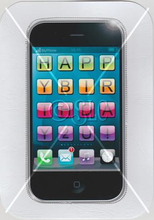 Smart Phone Birthday Shaped Card by Susan Cummings