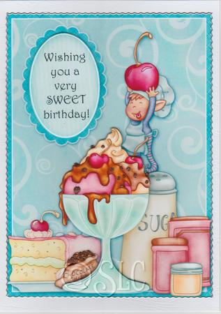 Sweet Surprise - Decoupage Card by Susan Cummings