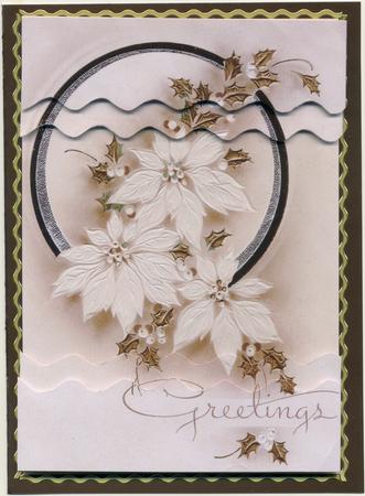 Christmas Cream Poinsettias Top Bottom Wavey Stacker by Susan Cummings