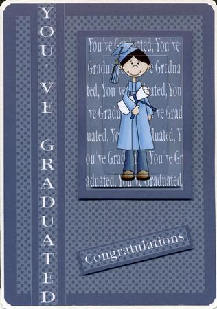 Male Graduation Pyramid Card Front by Susan Cummings
