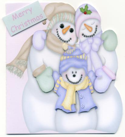 Snowman Family Shaped Card by Susan Cummings