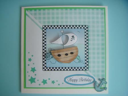 Pirates Ahoy!! Quick Card with 3D Decoupage by Susan Evans