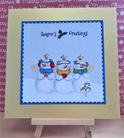 Christmas Snowmen 7x7 quick card by Susan Fossey